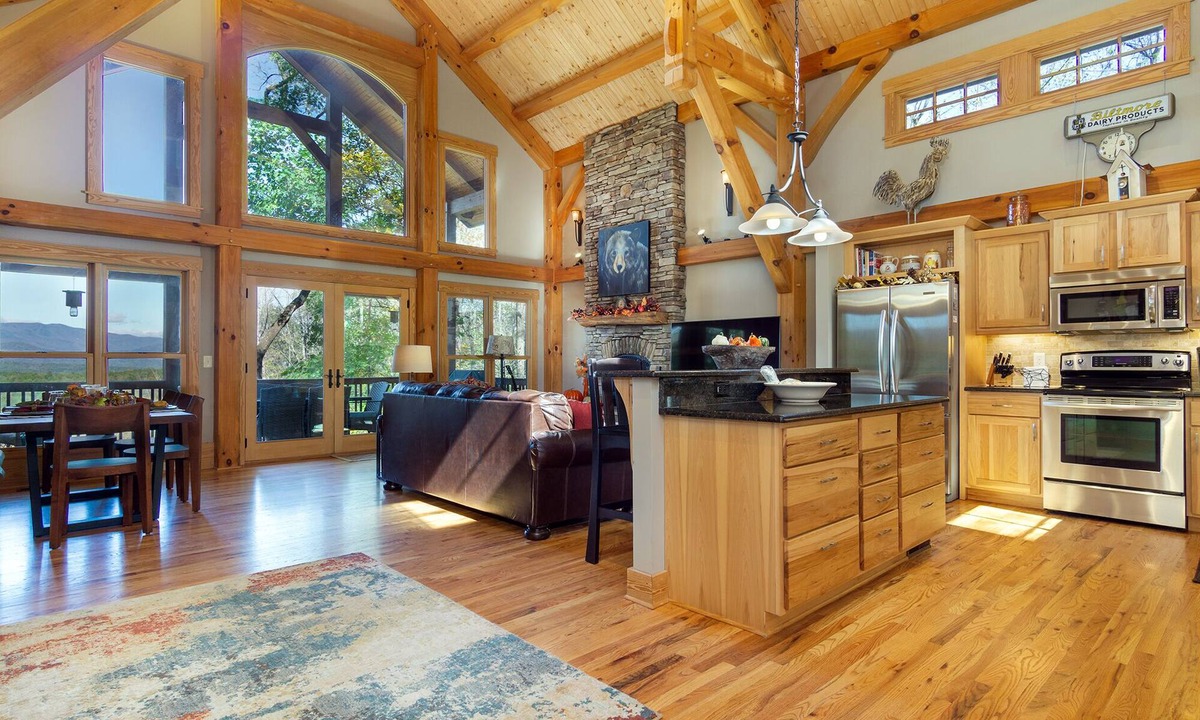 Old Fort House | Timber Hideaway | Pet-Friendly Timber Frame Home with Hot Tub & Views!