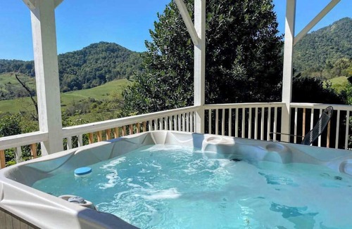 Clyde House | 10-acre manor with Blue Ridge views, game room, hot tub & private vintage diner