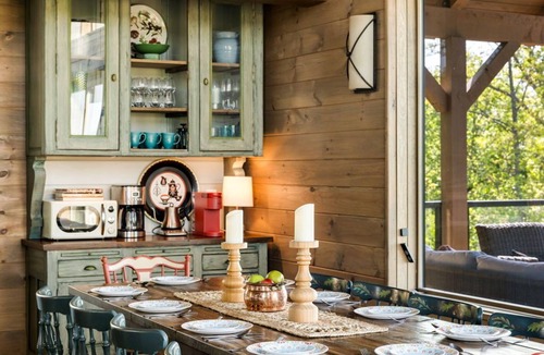 Ellijay Cabin | Artist-Designed Mountain Lodge w/Views, Hot Tub, Firepit & Game Room