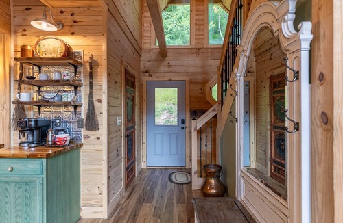 Seven Devils Cabin | Mamas Mountain Place -custom home, pet friendly, hot tub, large entertain room with foosball, pond