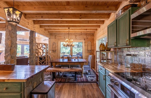 Seven Devils Cabin | Mamas Mountain Place -custom home, pet friendly, hot tub, large entertain room with foosball, pond