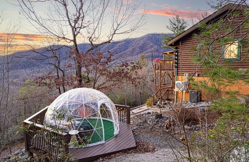 Marion Cabin | Mountain Views! Hot Tub, Games, Theater, Fire Pit