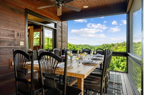 Blue Ridge Cabin | Riverfront & Mountain Views - Hot Tub, Sauna, Cold Plunge, Pickleball, Sleeps 16
