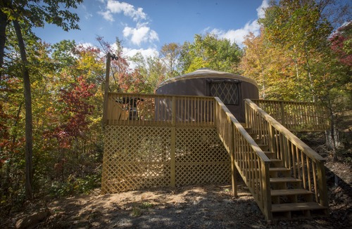 Asheville House | Secluded yurt on Blue Ridge Pay & MTS Trl with hot tub, only 15min from downtown