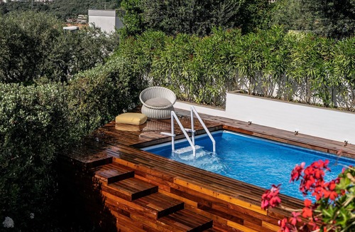 Vico Equense Villa | Villa Antonella - swimming pool, jacuzzi, sea and Vesuvius view
