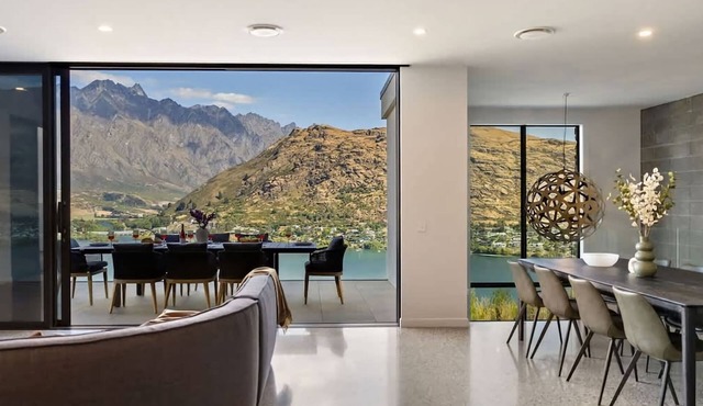 Elevated Elegance is a luxury retreat with dramatic views of the lake & mountains.