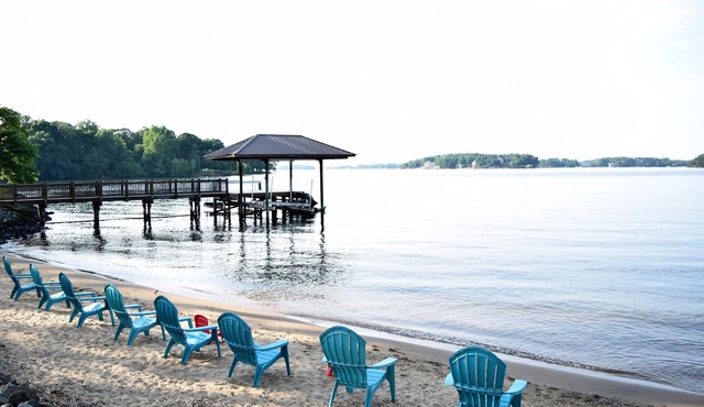 Lakefront with Spectacular Views & Sandy "Kid Friendly" Beach in best location.